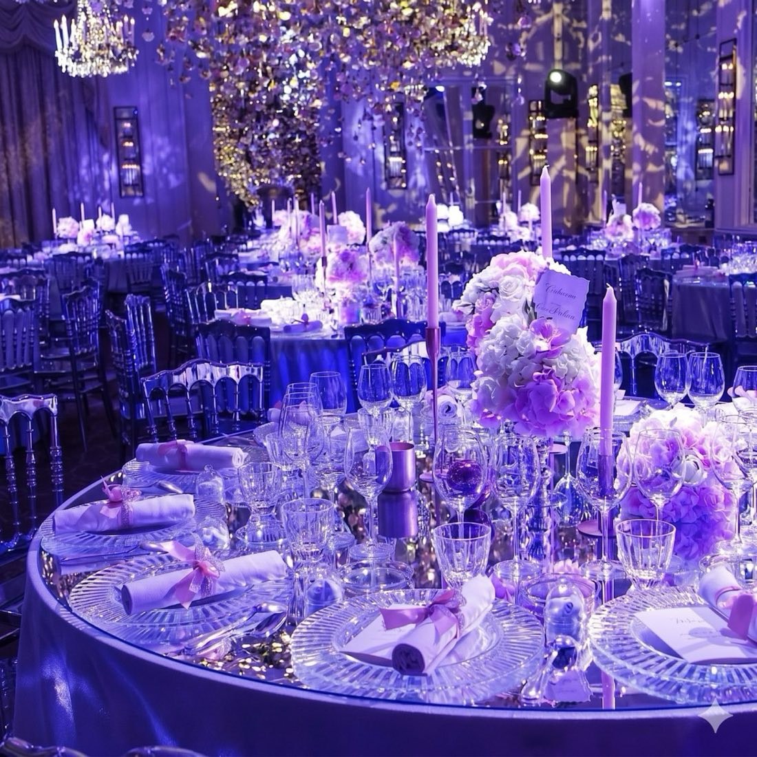 Soirée luxe · Lustres et cristaux — Fête privée